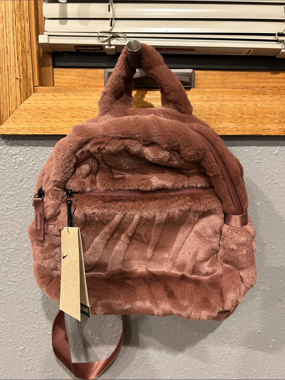 Nike Move to Zero Plush Faux-Fur Mini Backpack